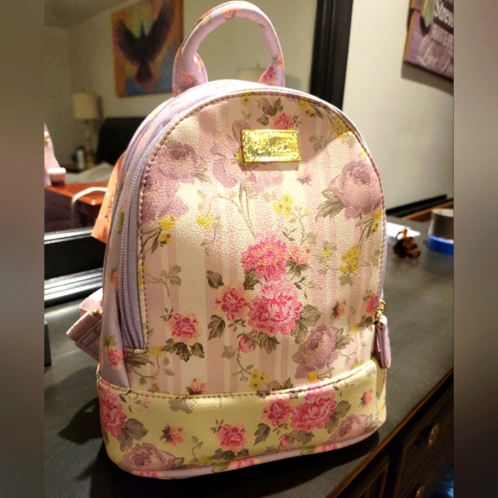 "Luv Betsey" Floral Pink Backpack By Betsey Johnson